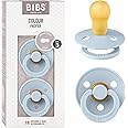 BIBS Pacifiers Colour Collection | Natural Rubber Baby Pacifier | Set of 2 BPA-Free Soothers | Made in Denmark | 18+ Months (Pack of 2) | Baby Blue