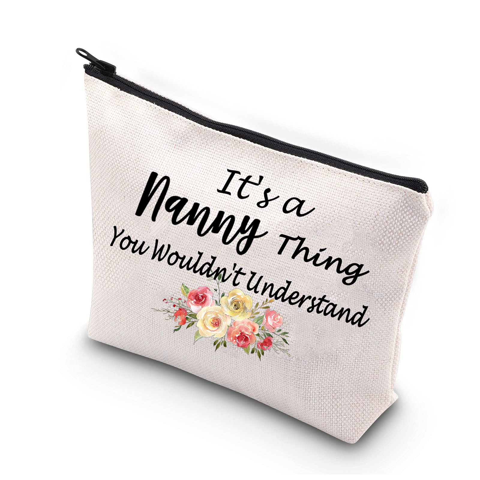 PLITI Nanny Gifts From Grandchildren Nanny Makeup Bag For Grandma Baby Sitter Appreciation Gift(Nanny thingU)