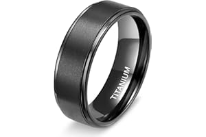 TIGRADE 4mm 6mm 8mm 10mm Titanium Rings Black/Silver/Gold Wedding Band Matte Comfort Fit for Men Women Size 3-15