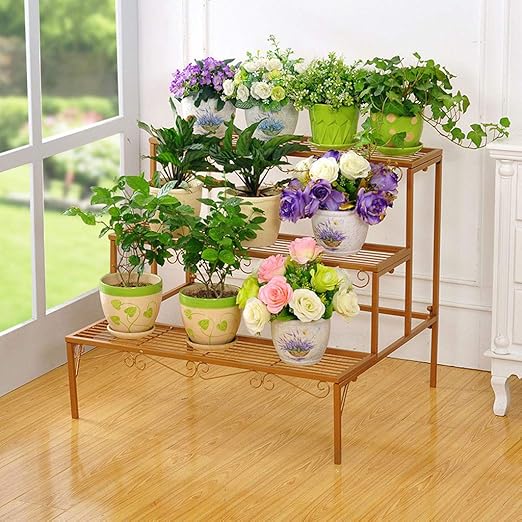 Amazon Com Nordic Wrought Iron Hollow Floor Flower Shelf Indoor