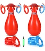 Beistle Inflatable Cactus Ring Toss Game - 21 Inch Fiesta Party Toy With 3 Rings For Cinco De Mayo, Mexican Theme, Western Birthday Parties