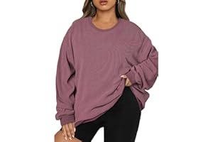 Eytino Women Plus Size Sweatshirts Long Sleeve Crew Neck Casual Oversized Soft Pullover Tops Shirts(1X-5X)