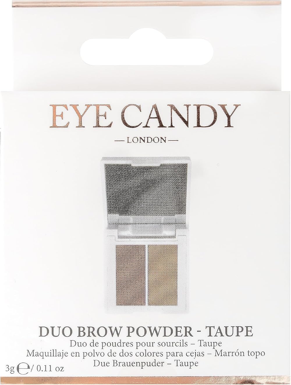 Invogue Eye Candy Duo Brow Powder Taupe PETA Cruelty-Free Vegan Fuller Brows