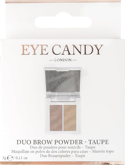 Invogue Eye Candy Duo Brow Powder Taupe PETA Cruelty-Free Vegan Fuller Brows