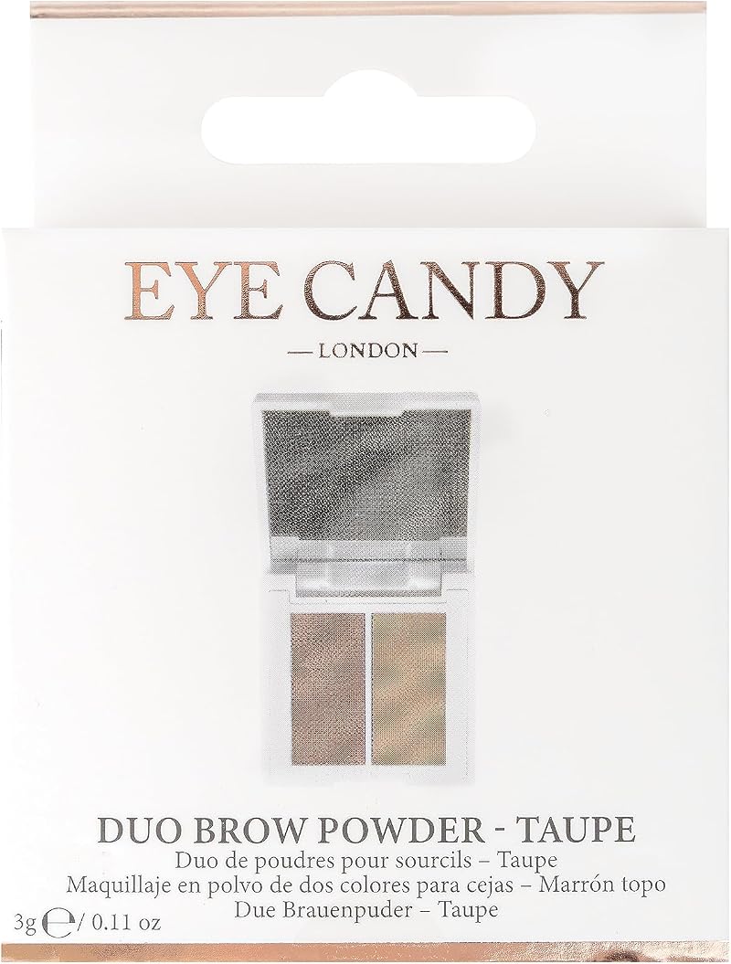 Invogue Eye Candy Duo Brow Powder Taupe PETA Cruelty-Free Vegan Fuller Brows