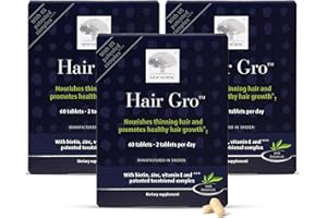 New Nordic Hair Gro - Natural Hair Growth Product with Biotin, Apple Extract & Patented Tocotrienol Complex - Non-GMO, Gluten