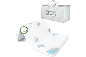 GOODFINDS Pack and Play Mattress, 38 x 26 Memory Foam Trifold Mini Crib Mattresses for Pack n Play Portable Mattress with Removable Washable Cover Breathable Pad for Babies and Toddlers