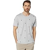 U.S. Polo Assn. Short Sleeve All Over Print Jersey Tee Heather Light Grey SM