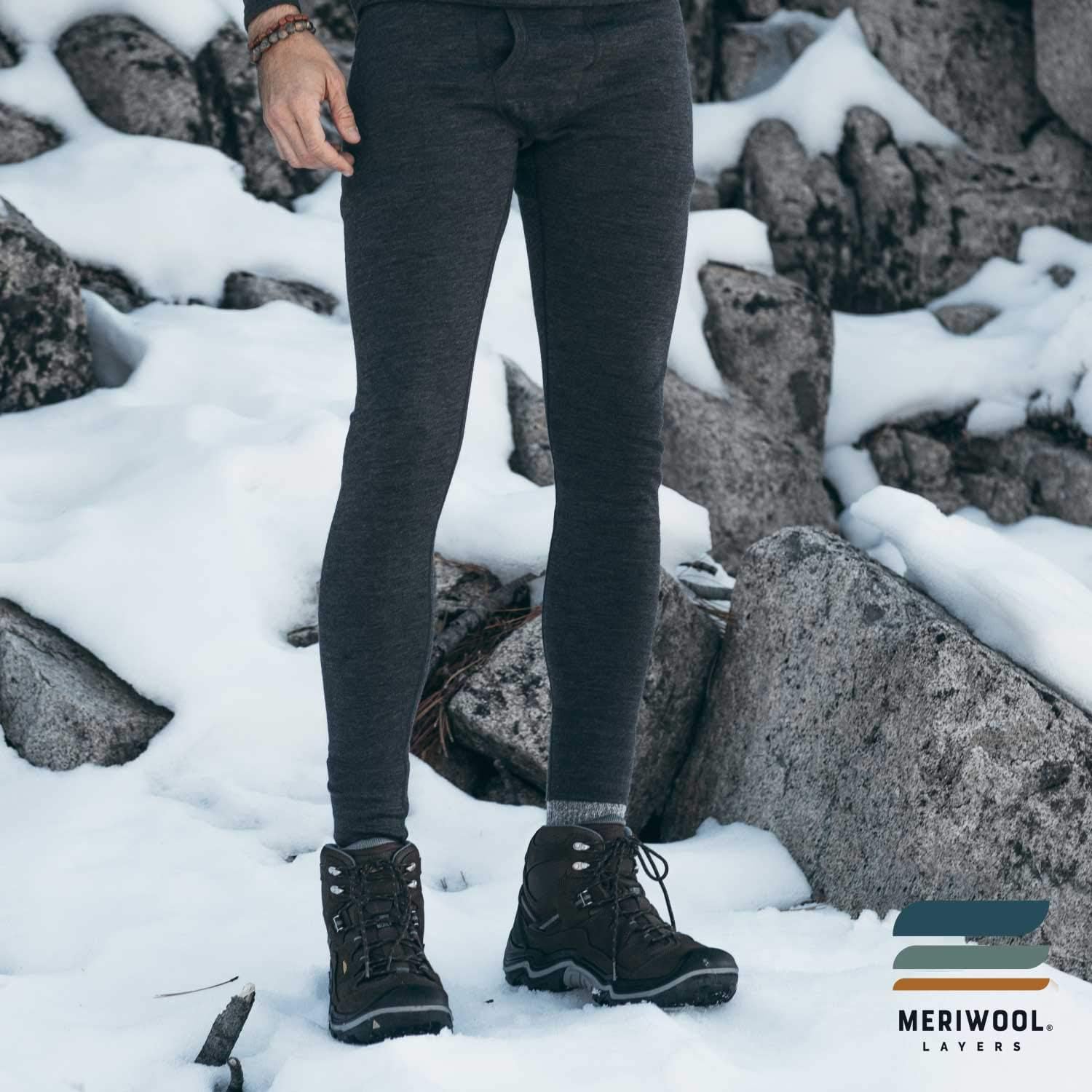 MERIWOOL Mens Base Layer 100% Merino Wool Heavyweight 400g Thermal Pants at  Men’s Clothing store