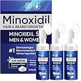 5% Minoxidil Foam for Men & Women, Minoxidil For Women Hair Growth, Extra Strength Hair Regrowth Treatment, Lightweight Non-Drip Formula for Scalp & Beard, 180ml (3 Packs)