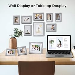Povrgive Picture Frames Set of 10 Gray Wood