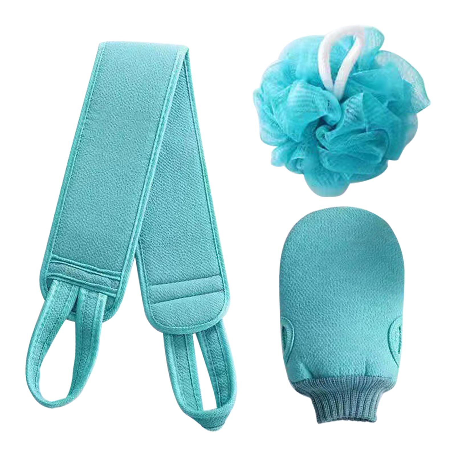 Photo 1 of (3PS) Exfoliating Back Scrubber Bath Gloves Set Shower Foot Scrubber Mat Back Cleaner Wash Gloves to Remove Dead Skin for Men/Women
