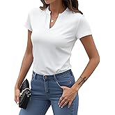 Meetrendi Women's V Neck T-Shirts 2025 Trendy Summer Short Sleeve Casual Tees Slim Fit Basic Tops for Work