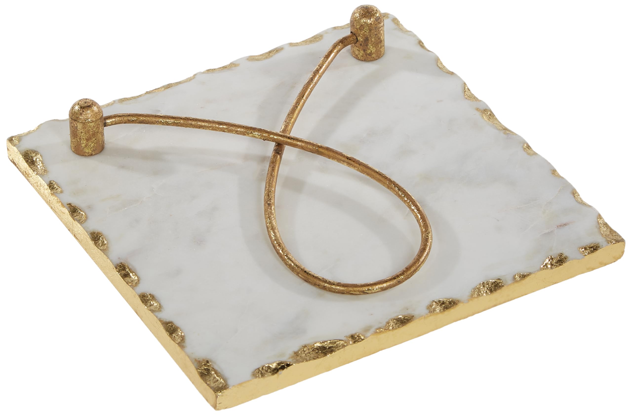 Mud Pie Gold Edge Napkin Holder, 8" x 8"