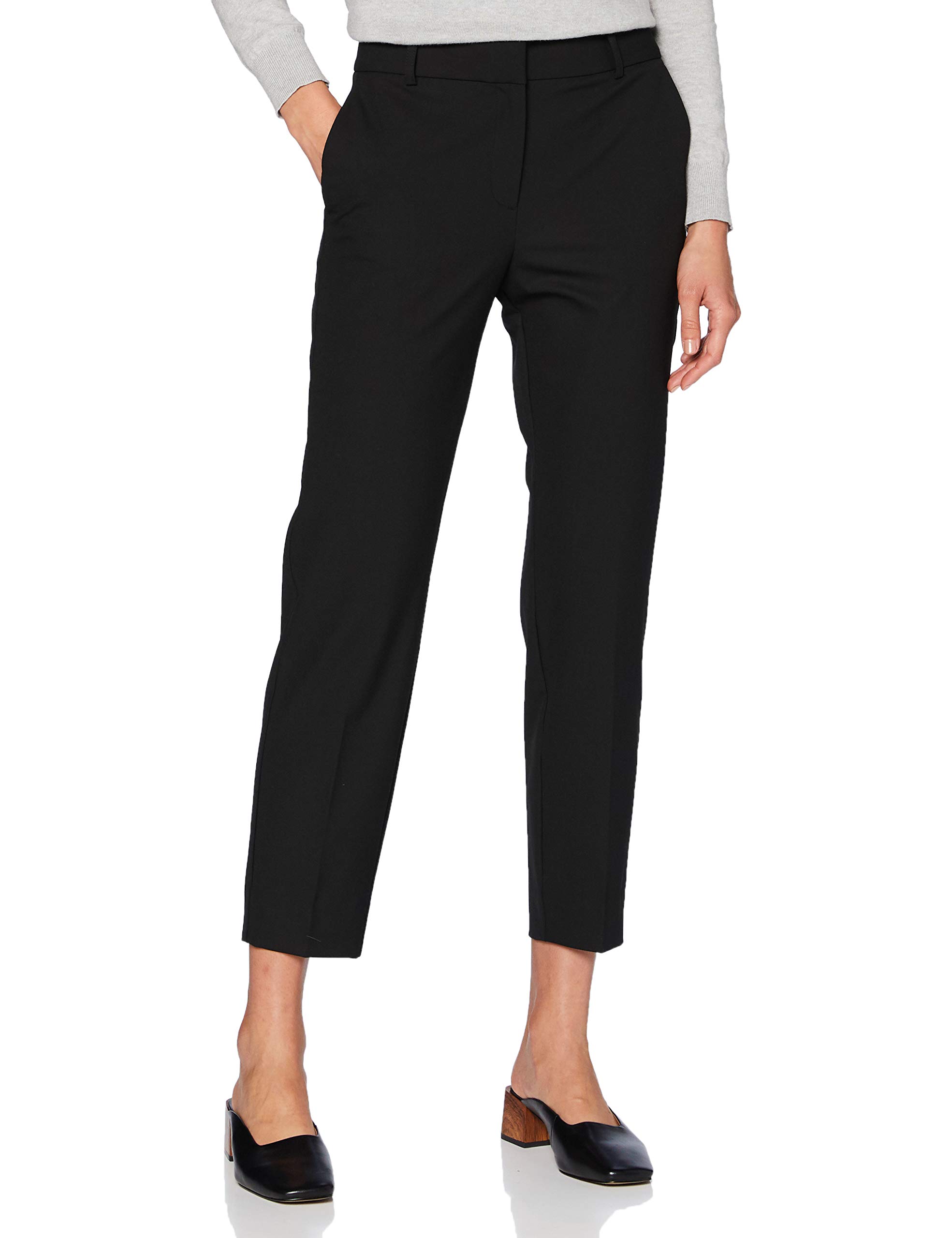 Selected Femme NOS Women's SLFRIA MW Cropped Pant Black NOOS Trouser, 16