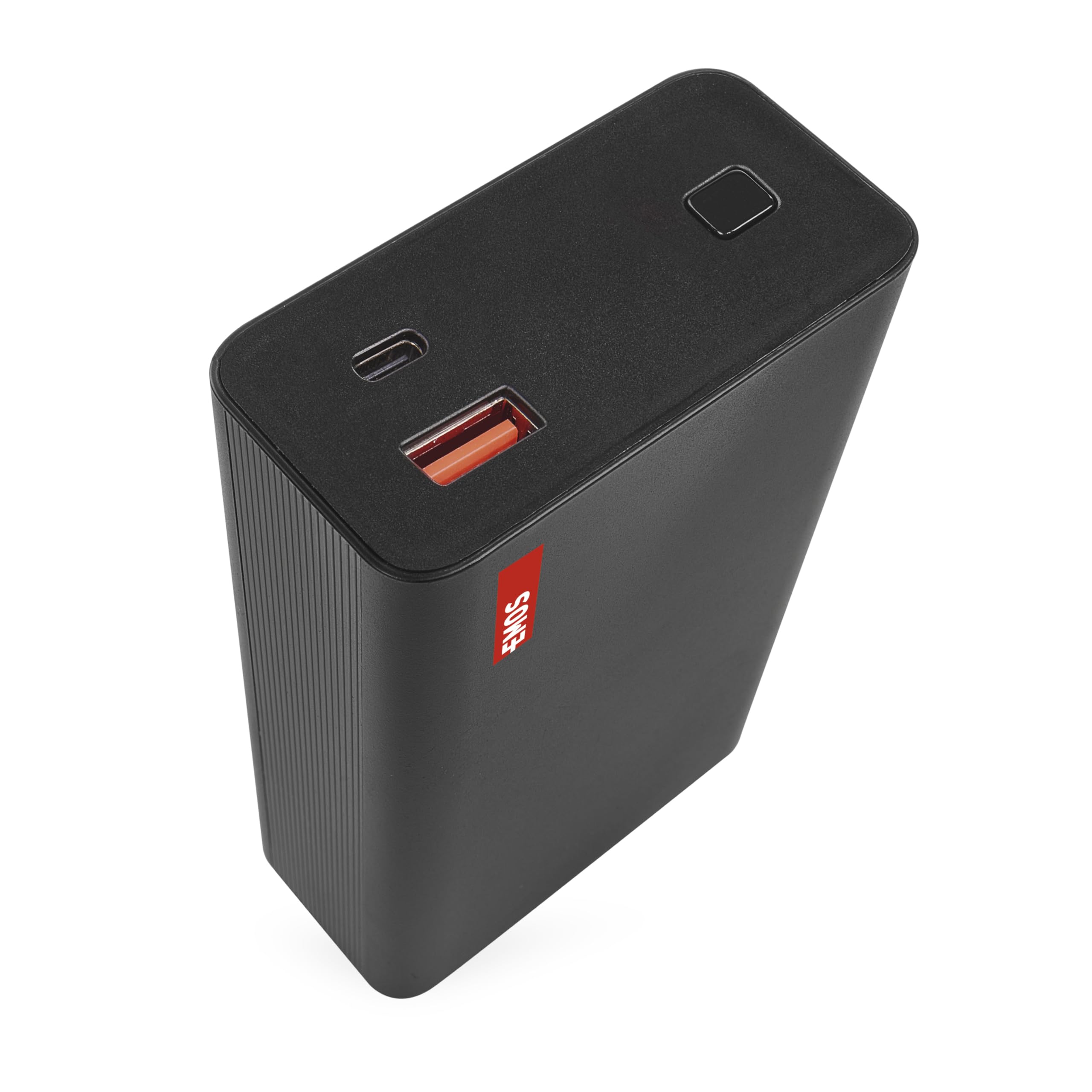 EMOS - Powerbank 20 000 mAh NTBF20 - externer Akku mit Passthrough und Fast-Charging 65W PD - USB-C/USB-A-Port inkl. Ladekabel - für Tablet, Laptop, iPad, Handy, Kamera, Soundbox - schwarz