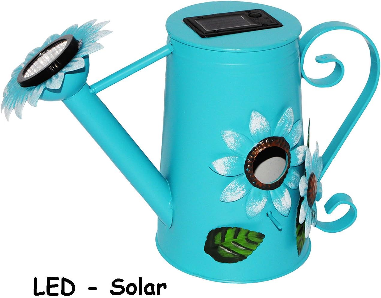 PAGEN Solar Gartenstecker Gießkanne - Farbwechsel LED Deko Mit Blumen & Schmetterlingen