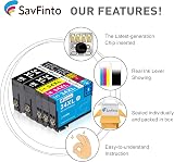 SavFinto 34XL Ink Cartridges 5 Pack for Epson WF-3720 WF-3725 2 Black 1C1M1Y view 3