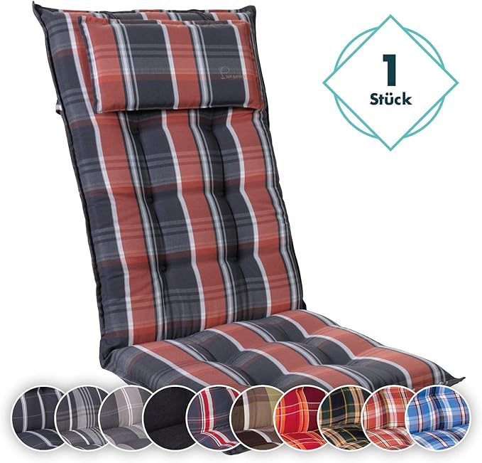 Amazon.de: Homeoutfit24 Sun Garden 1-Stück Gartenstuhl-Auflage (120 x
