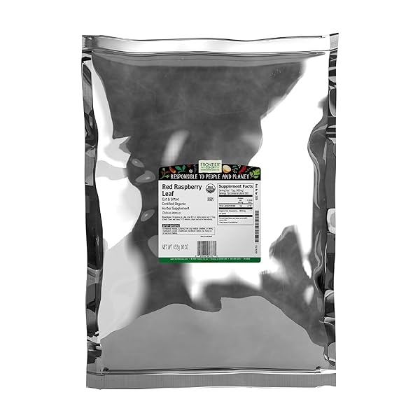 FRONTIER ORGANIC RED RASPBERRY LEAF HERBAL SUPPLEMENT, 1-POUND, CERTIFIED ORGANIC, KOSHER, NON-GMO