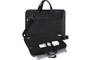 V Voova Laptop Bag 15.6 inch with Shoulder Strap & Handle, Waterproof Laptop Case Sleeve Compatible with 15-16”MacBook Air/Pro, HP Acer Asus Dell Lenovo, Slim Computer Bag for Men Women, Black