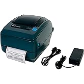Zebra GX430T Thermal Transfer Label Barcode Printer 300 dpi USB Serial Parallel GX43-102510-00GA, Bundle with AC Adapter (Renewed)