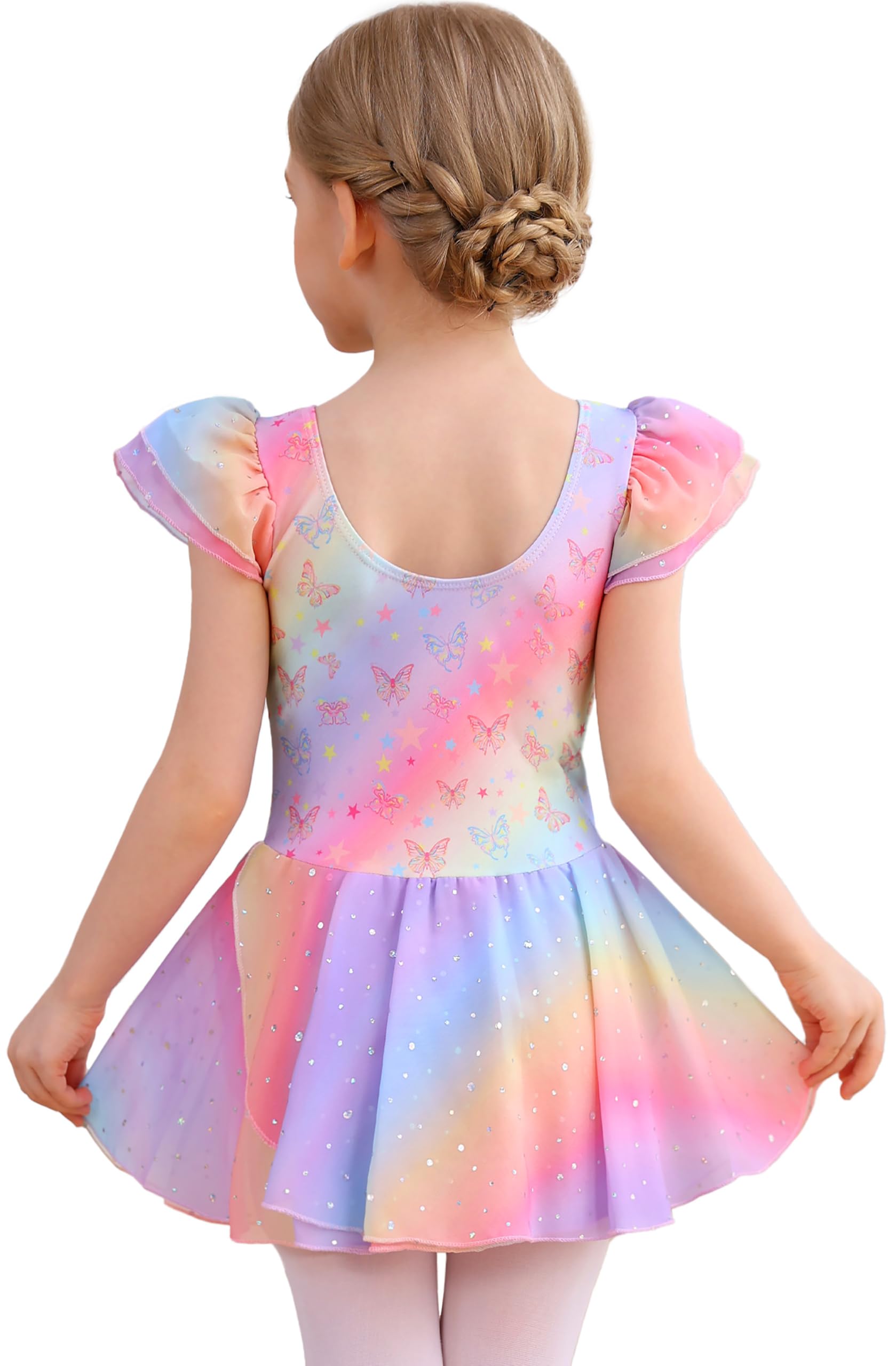 Dance Ballet Dress Leotards Ruffle Sleeve for Girls Toddler Ballet