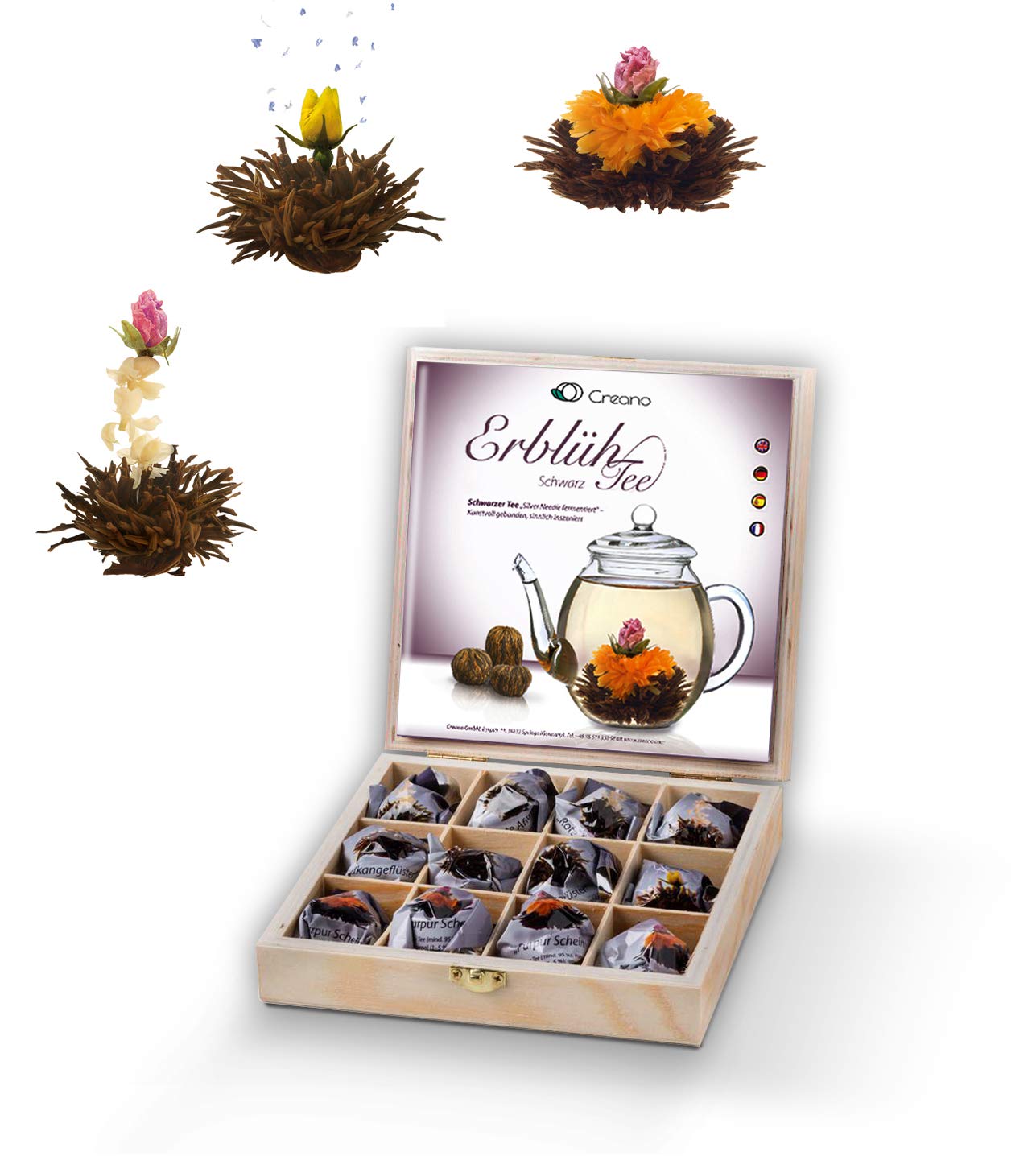 Creano Flowering Tea Abloom Tea Flower Tea Ball Gift Set in Stylish