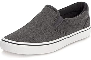 TOBER Men's Black Classic Low Top Shoes Canvas Fashion Sneaker with Soft Insole Causal Dress Shoes for Men Comfortable Walking Shoes