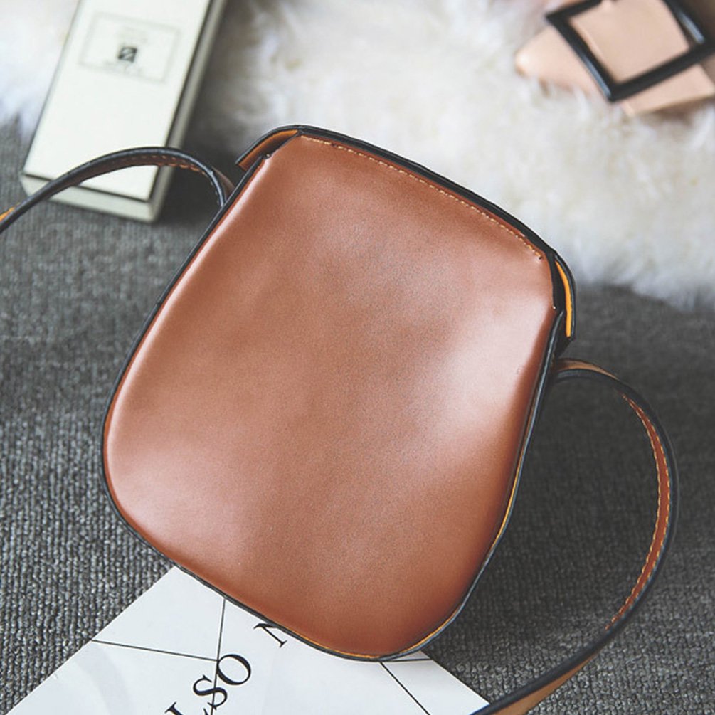 Vbiger Umhängetasche Kleine Damen Leder Schultertasche Handtasche (Schwarz1)