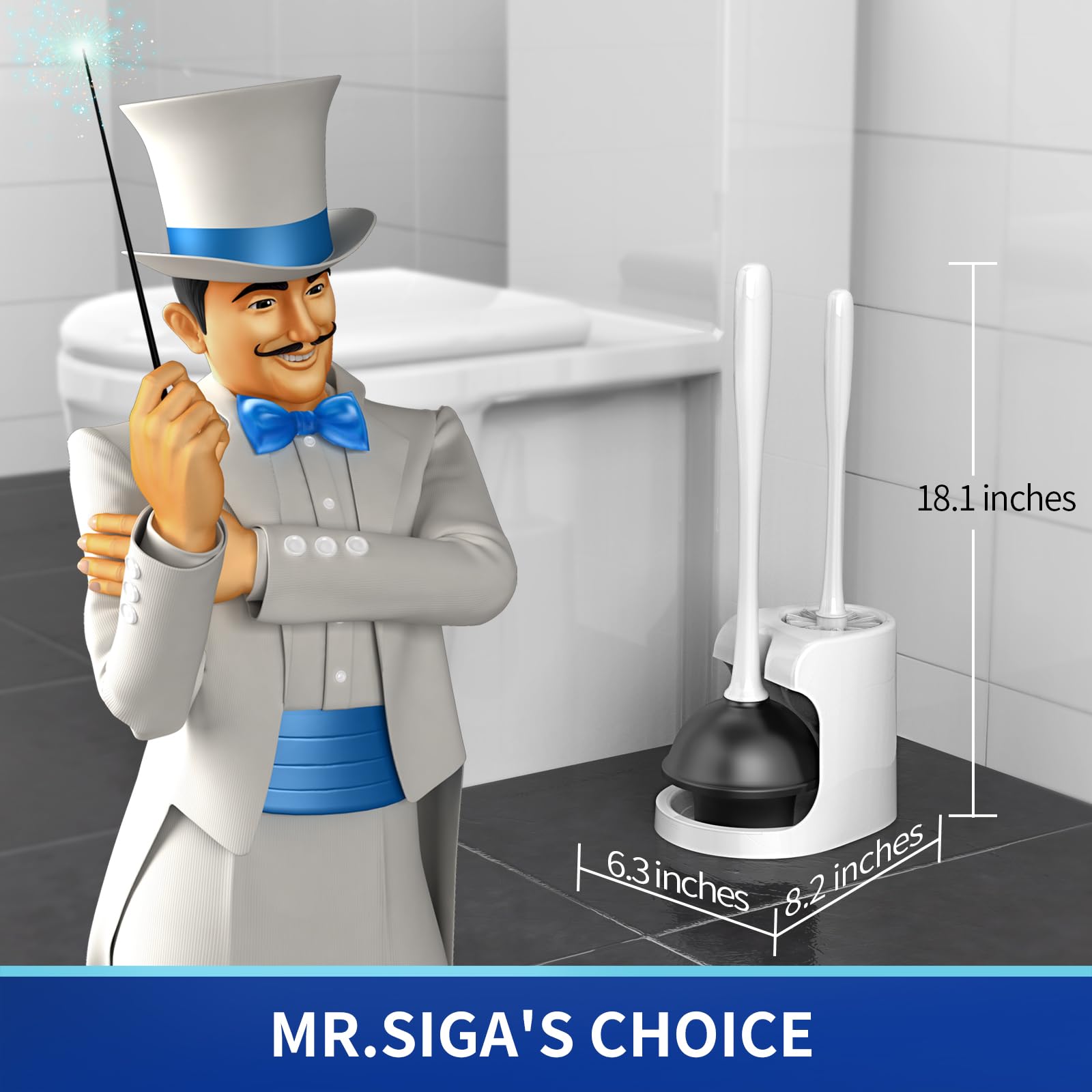 Toilet Plunger and Brush Combo