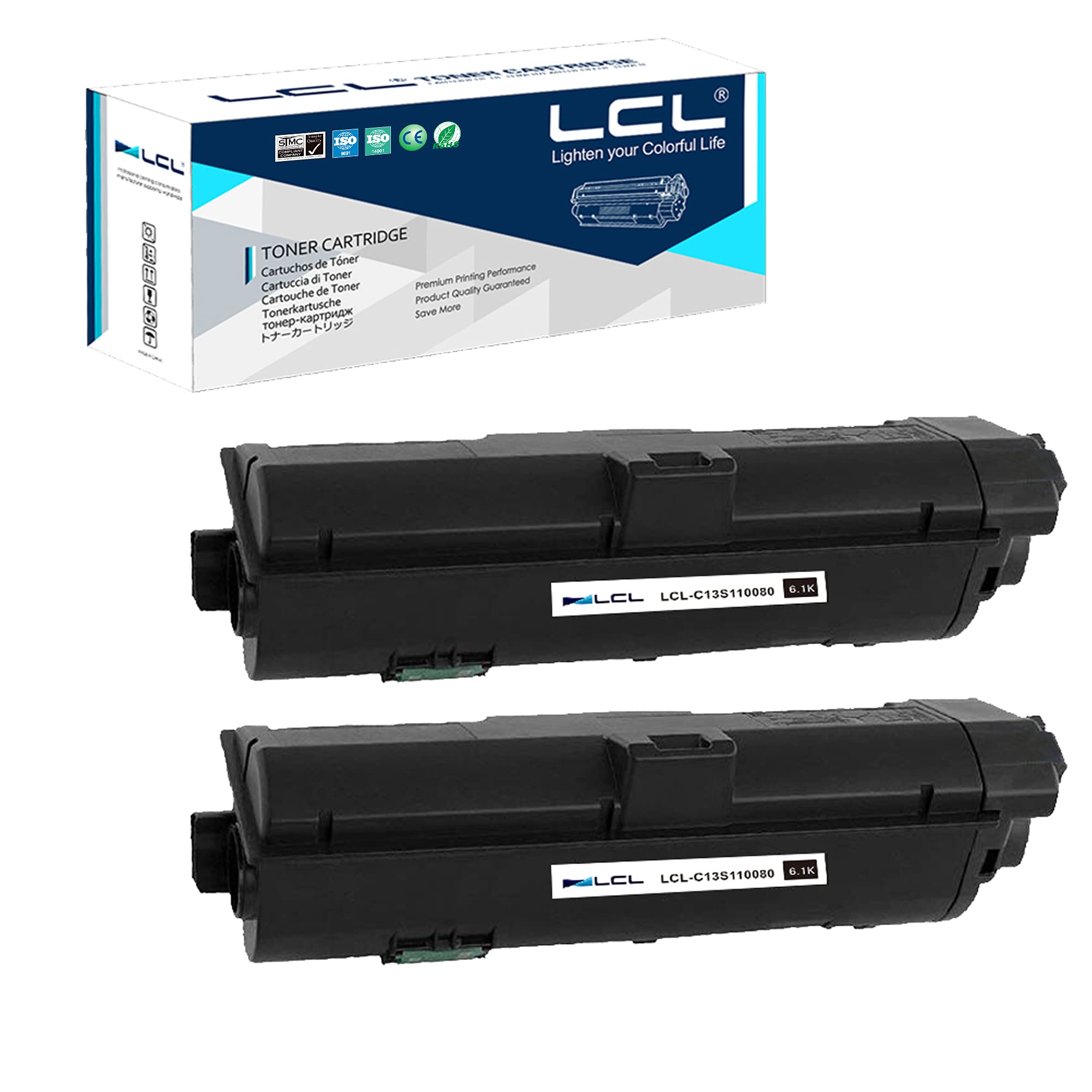 LCL Compatible Toner Cartridge C13S110080 C13S110079 C13S110078 6100 pages (2Black) Replacement for AL-M320DN AL-M310DN AL-M220DN