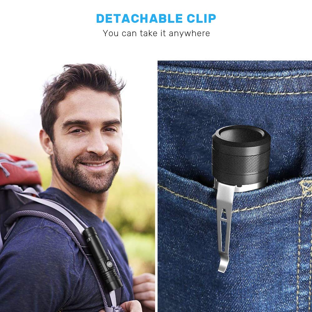 Rechargeable Flashlight, LED Tactical Flashlights Include Battery 4