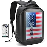 Raoaoqoon Led Backpack with Programmable Screen,HD Color Screen App Control 17 inches Laptop Backpack, Waterproof led bag, Travel, Motorcycle Backpack