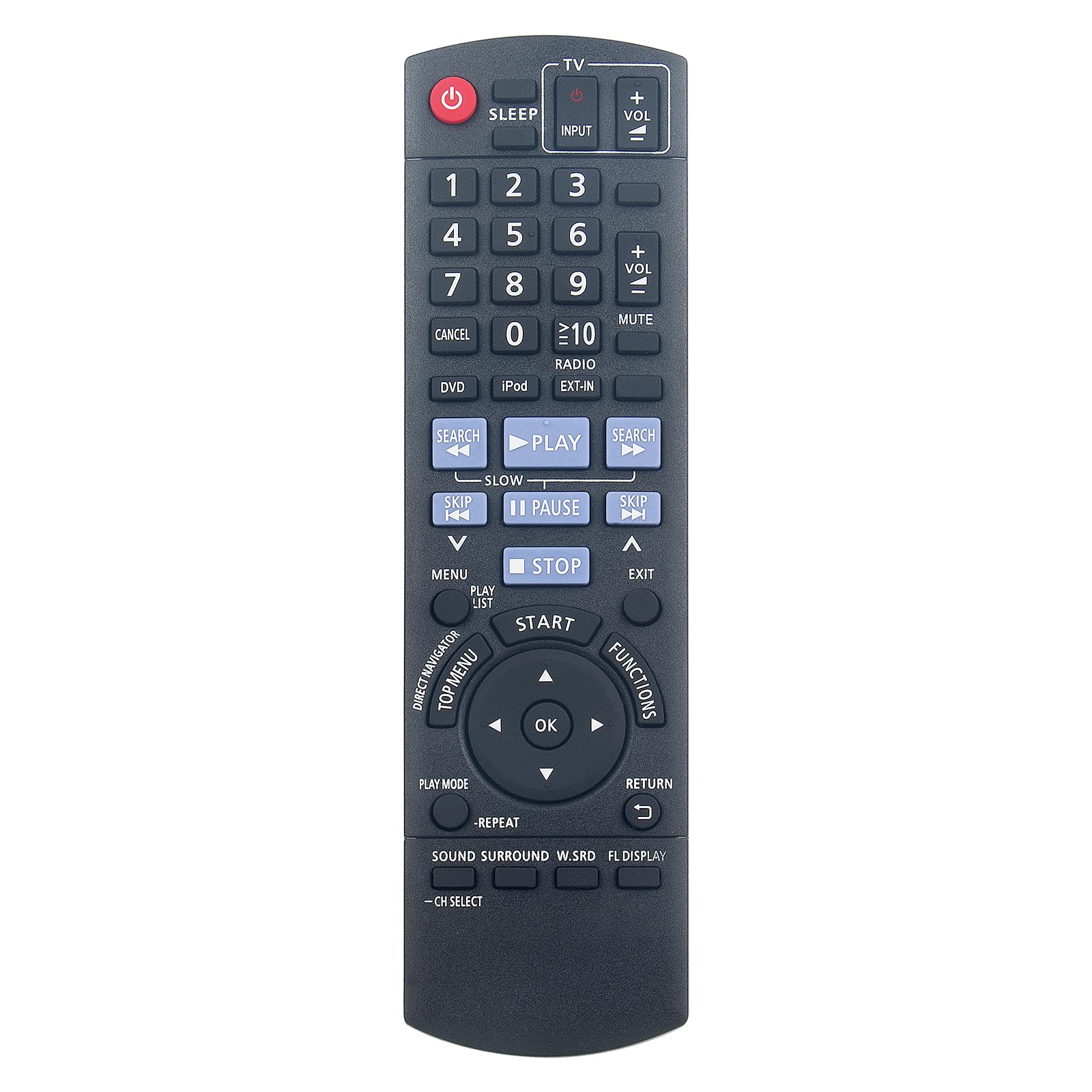 N2QAYB000514 Replace Remote Control work for Panasonic DVD Home Theater Sound System SC-PT480 SAPT480 SA-PT480 SC-PT480P-K Sc-pt480p-k Sb-hf480 Sb-hc480 Sb-hs480 Sb-hw480