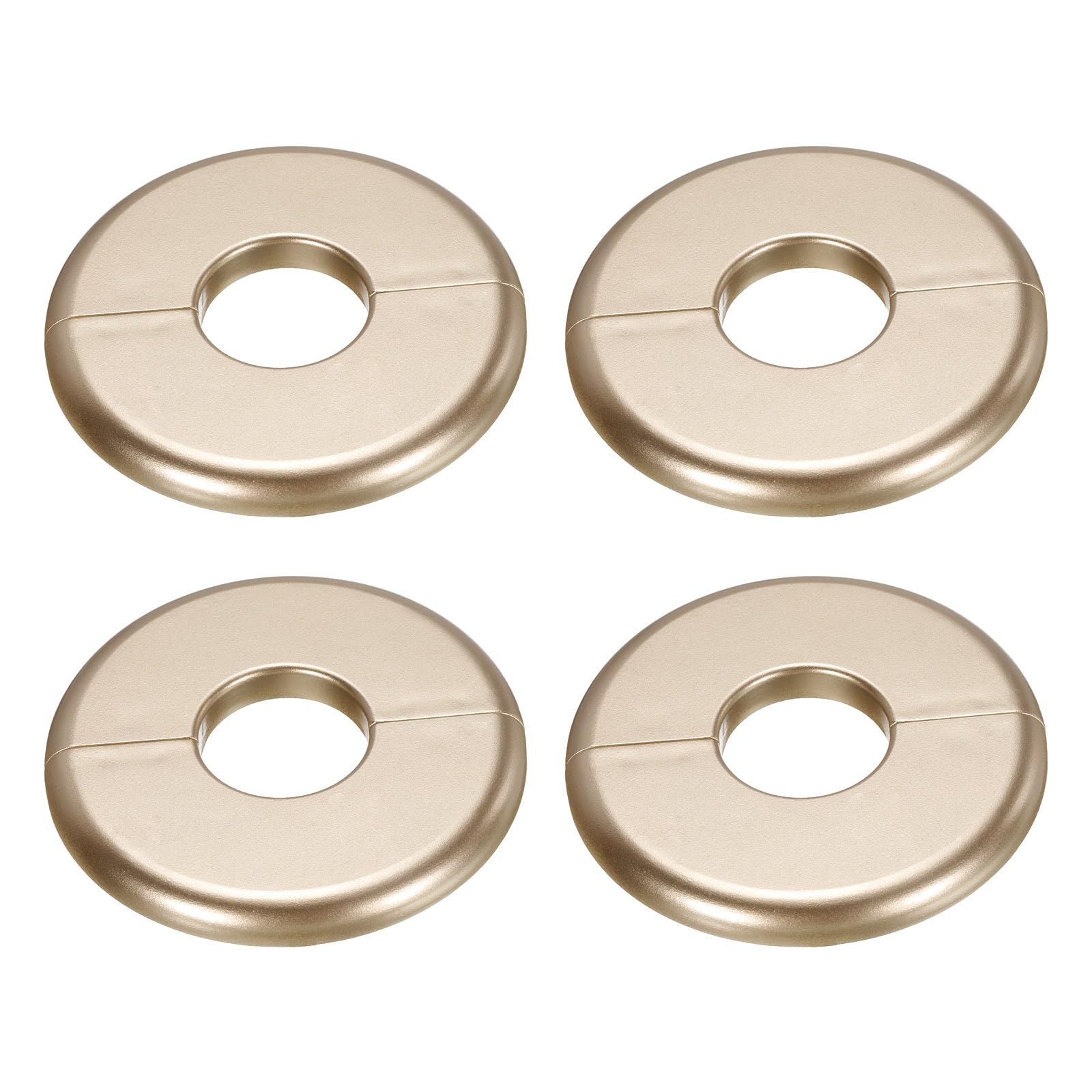 Photo 1 of uxcell 4pcs Wall Split Flange 80mm / 3.1" OD Escutcheon Plate ABS Round Self-Adhesive Plumbing Cover Plates for 26mm / 1" Dia Water Pipe Faucet Decoration Accessories, Gold