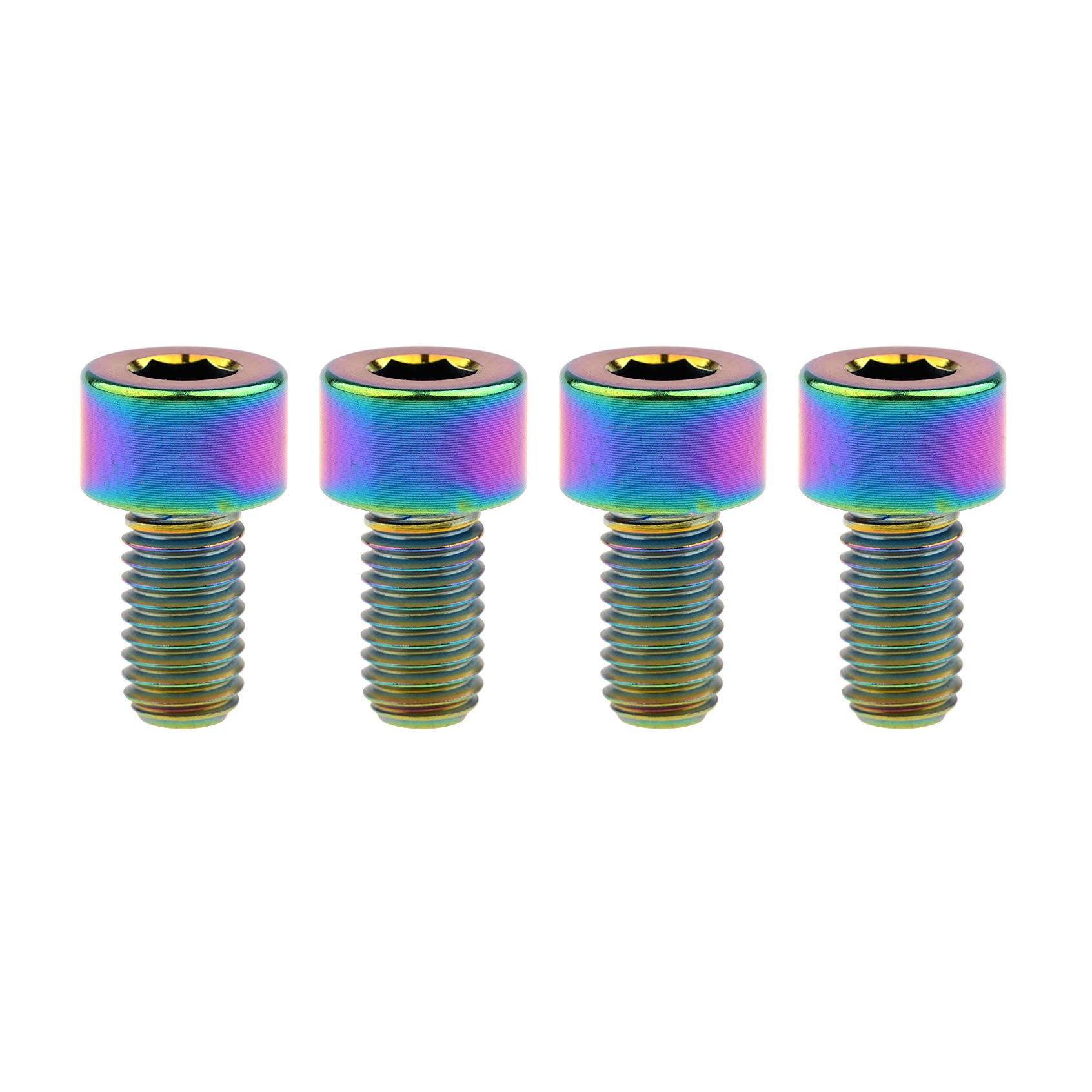 Wanyifa Titanium Ti M8 x15 20 25 30 35 40 45 50 60m 1.25mm Pitch Hex Allen Socket Head Bolt Screws Pack of 4 (Square Head M8x15mm, Rainbow)