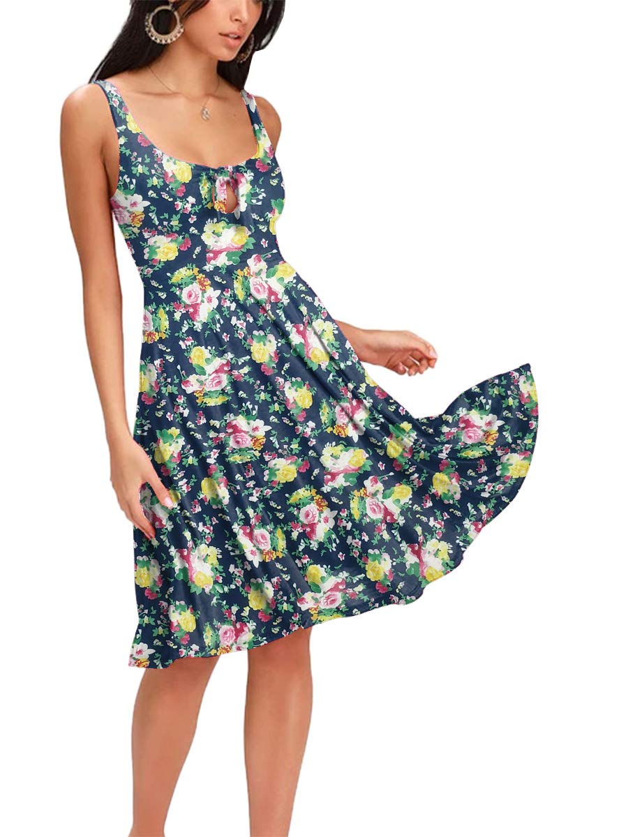 Privathinker Womens Sexy Summer Sleeveless Tie Front Flowy Swing Dress |  Desertcart Bahamas