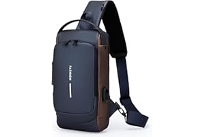 SQJTF Sling Bag for Men Crossbody Bag Men Mens Crossbody Bag Shoulder Bag for Men Pu Leather Anti-Theft Bag for Men