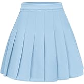 JCOPGWI Women's Pleated Mini Skirt A-Line High Waist School Uniform Cheerleader Skirt