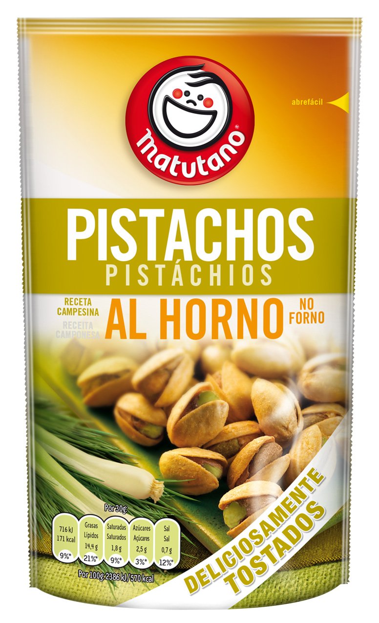 MATUTANO pistachos al horno receta campesina bolsa 94 gr: Amazon ...