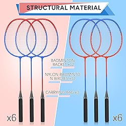 Chitidr 12 Pack Badminton Rackets Set Including