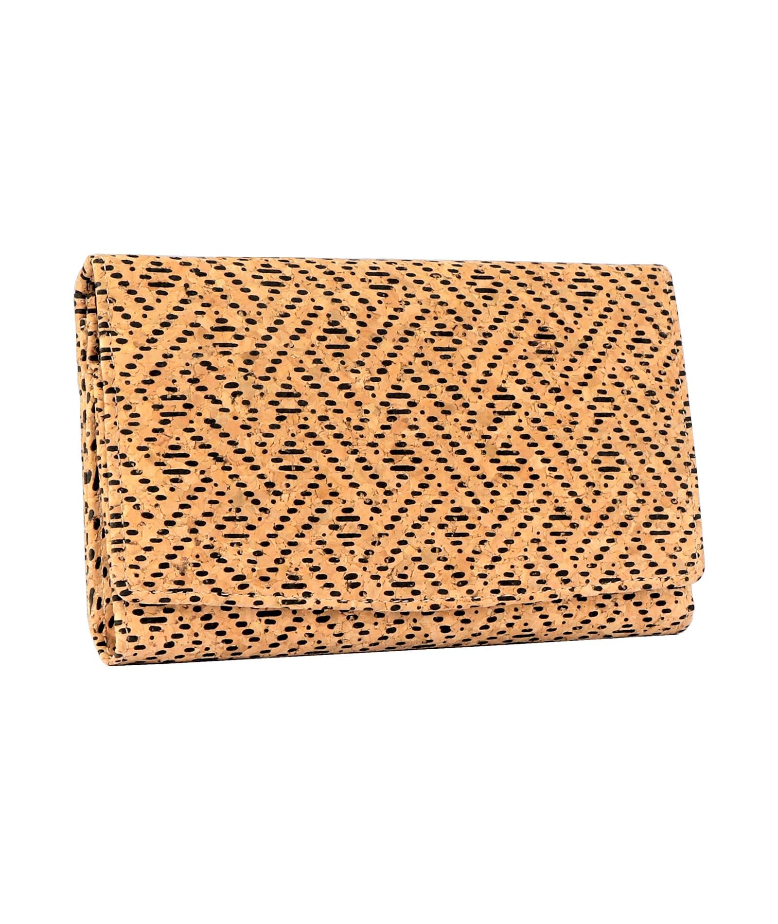 Hudson & James Ladies Cork Vegan RFID Blocking Card Holder Wallet Purse Card Women Wallet (Cork with Black Pattern)