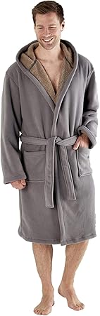 mens fleece lined dressing gown