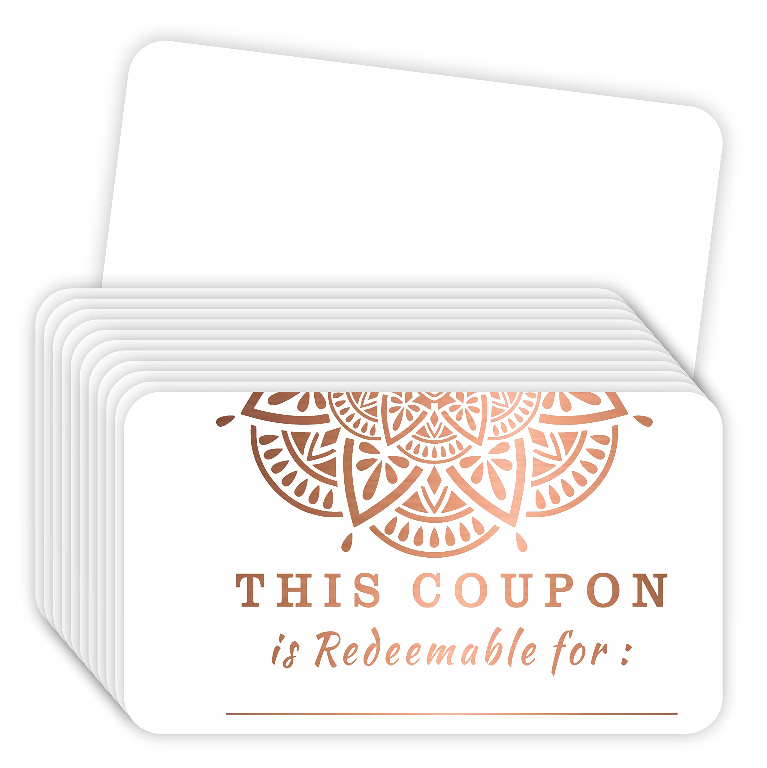 Parth IMPEX 100 Blank Coupon Cards - Redeem Gift Vouchers for Presents, Love Coupons for Husband & Wife, Blank Gift Certificates