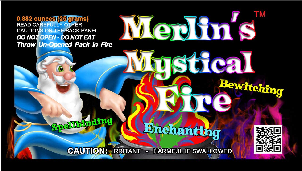 Mystical Fire Merlin’s Fire Flame Colour Changer Vibrant Long-Lasting Pulsating Wood Fire Colour Changer for Indoor or Outdoor Use 25 grams Packets 10 Pack