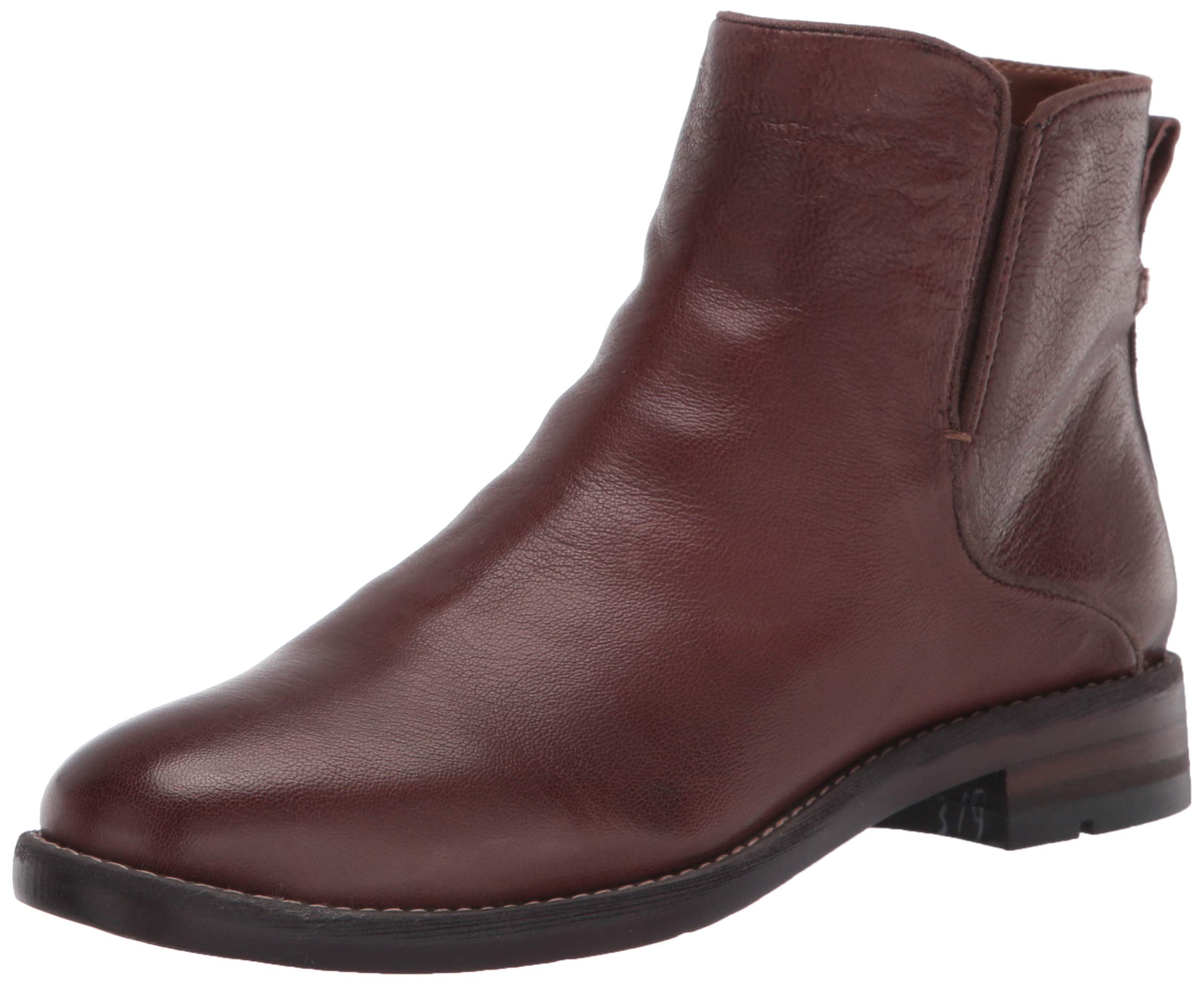 Franco Sarto Womens Marcus Flat Ankle Bootie Dark Brown Leather 6 W