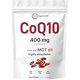 Micro Ingredients CoQ10 400mg Per Serving | 240 Softgels with Coconut MCT Oil | High Absorption Coenzyme Q10 as Ubiquinone | Non-GMO