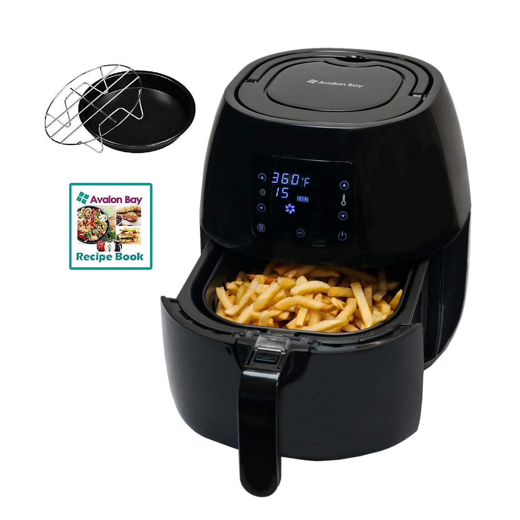 Avalon Bay Digital Air Fryer Stainless Steel Interior and Digital
