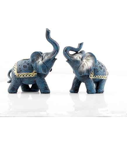 Feng Shui Dark Gray Elephant Trunk Statue - Lucky Figurine For Home Decor, Gift